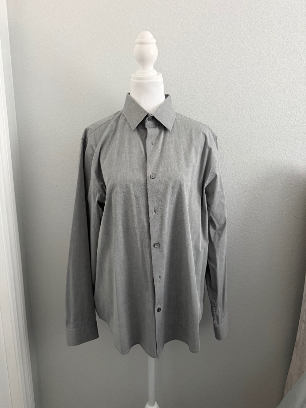 Express 1MX Dress Shirt Gray